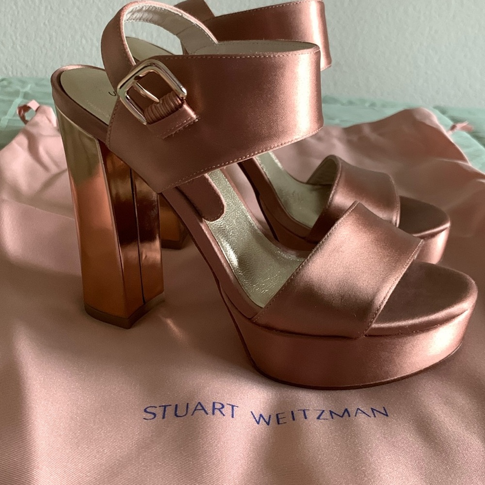 Stuart Weitzman Dayna Platform Sandal s.5; Bronze